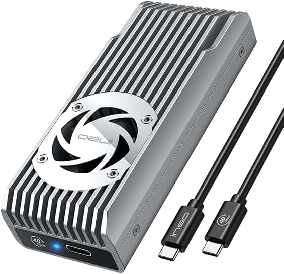 USB 4.0 M.2 NVMe SSD Enclosure with Cooling Fan