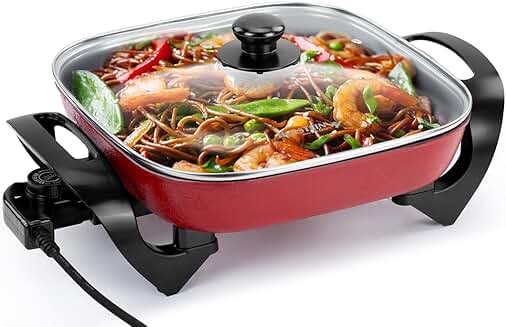 12-Inch Electric Skillet with Adjustable Temp