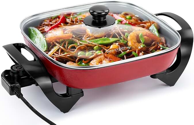 12-Inch Electric Skillet with Adjustable Temp