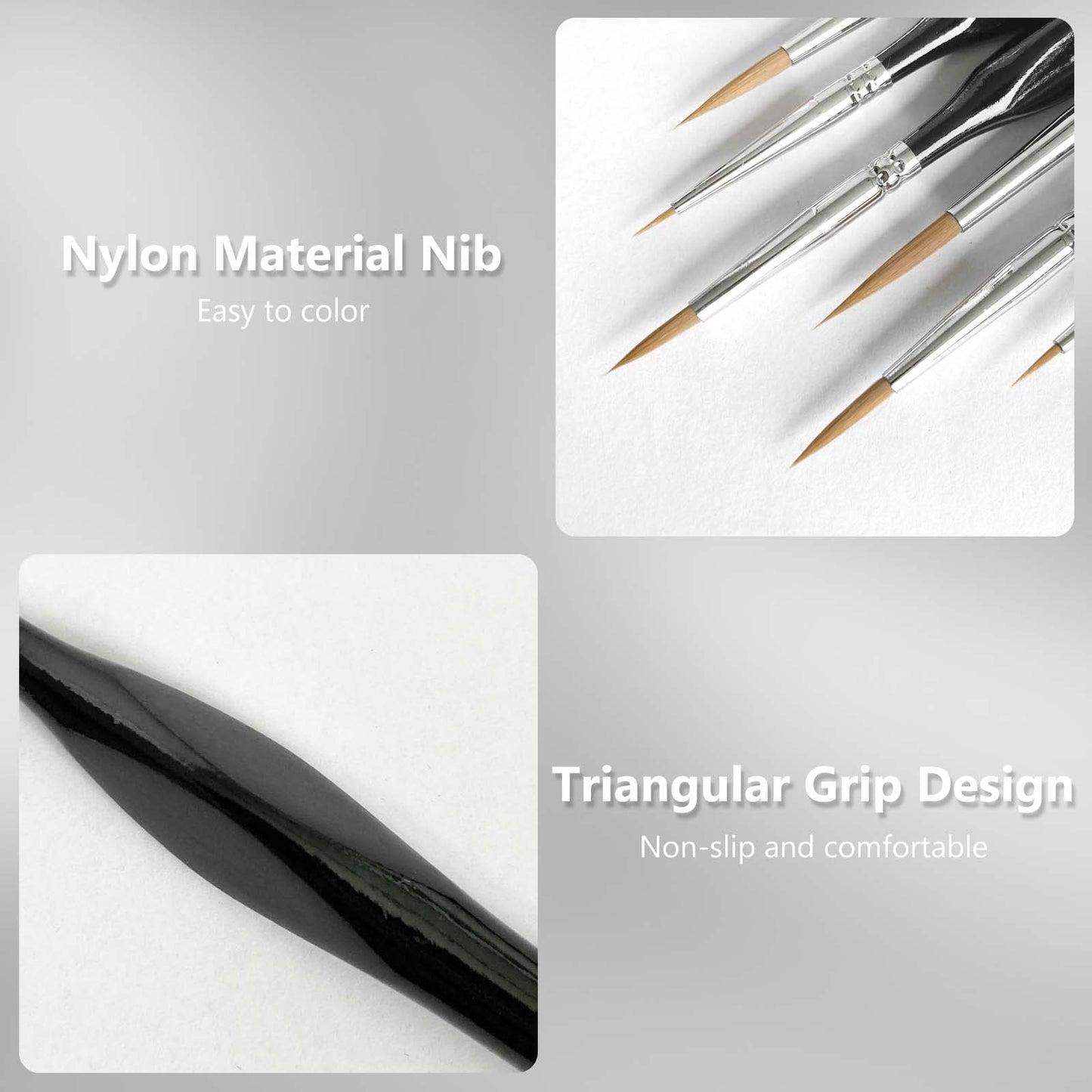 10 Pack Miniature Detail Paint Brushes Set for Watercolor Oil Face Nail