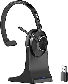 Wireless Bluetooth Headset with Microphone and 45+ Hours Battery