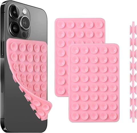 Two Silicone Suction Cup Phone Mounts for Hands-Free Use