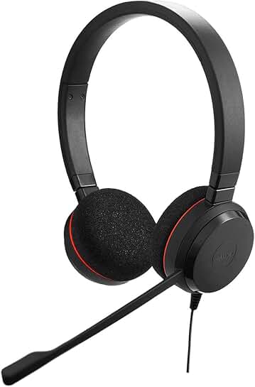 Black Stereo Headset for Microsoft Lync