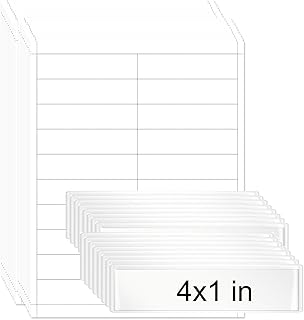 Self-Adhesive Shelf Label Holders with Printable Inserts, 4x1 inches