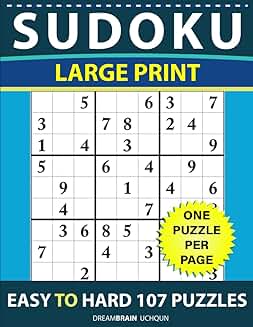 Large Print Sudoku Puzzles from Easy to Hard