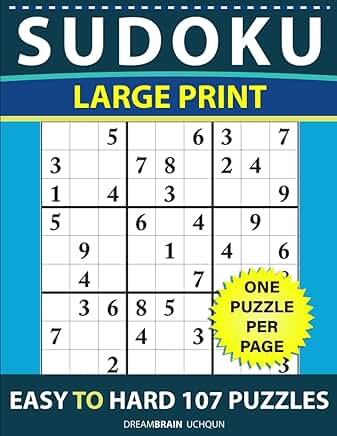 Large Print Sudoku Puzzles from Easy to Hard