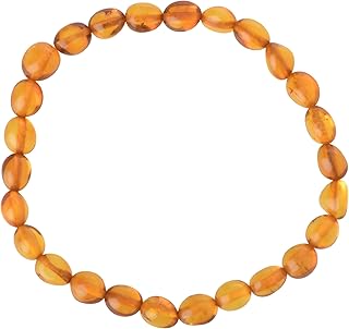 Honey Olive Baltic Amber Beads Bracelet for Adults 20cm