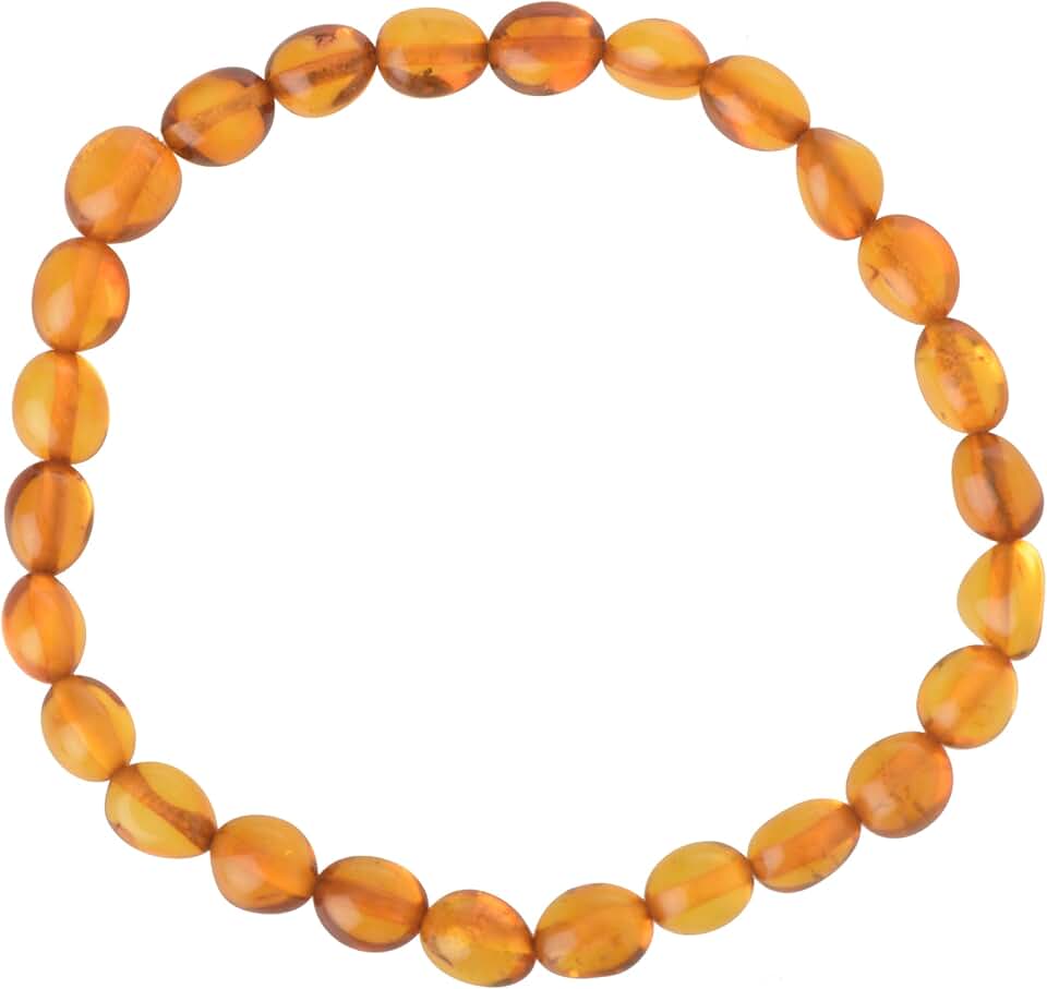 Honey Olive Baltic Amber Beads Bracelet for Adults 20cm