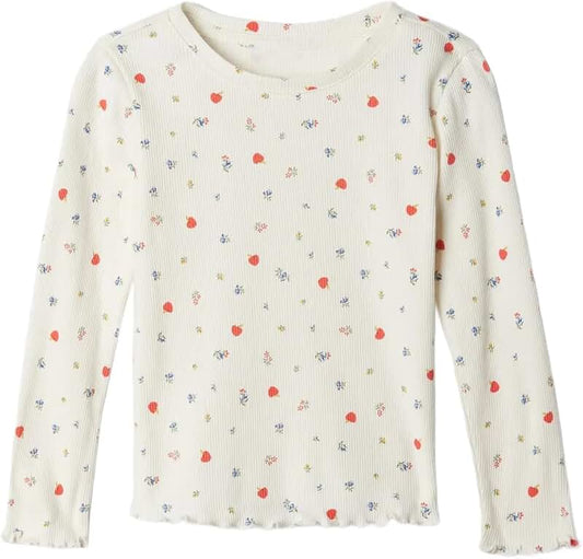 Baby Girl's Long Sleeve Ribbed Top