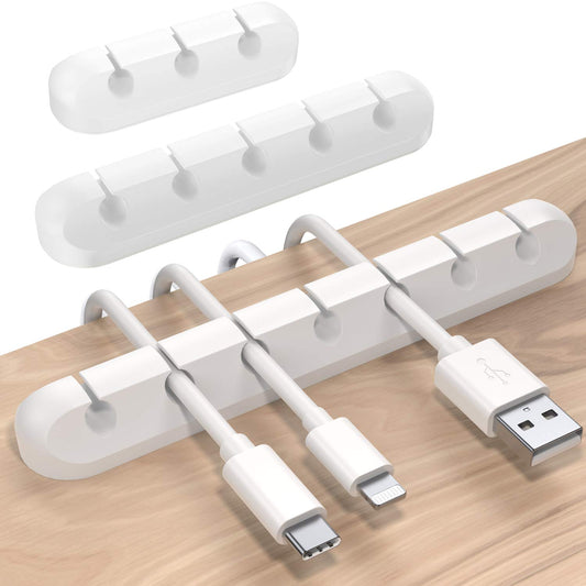 3-Pack Silicone Cable Organizer Clips for Desk and Home