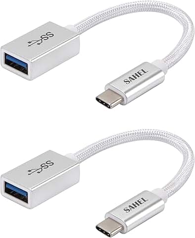 USB C to USB Adapter 2-Pack, Silver