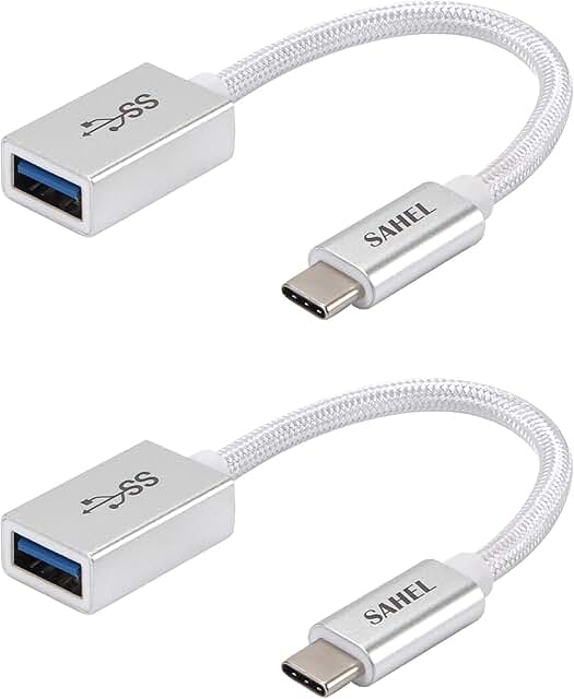 USB C to USB Adapter 2-Pack, Silver