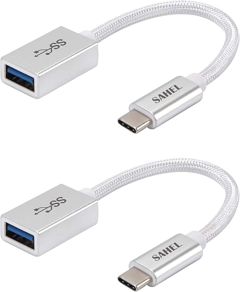 USB C to USB Adapter 2-Pack, Silver