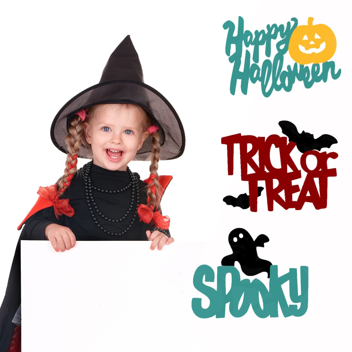3-Piece Unfinished Wooden Trick or Treat Cutouts Set
