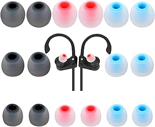 Soft Washable Silicone Earbud Tips, 18 Pieces
