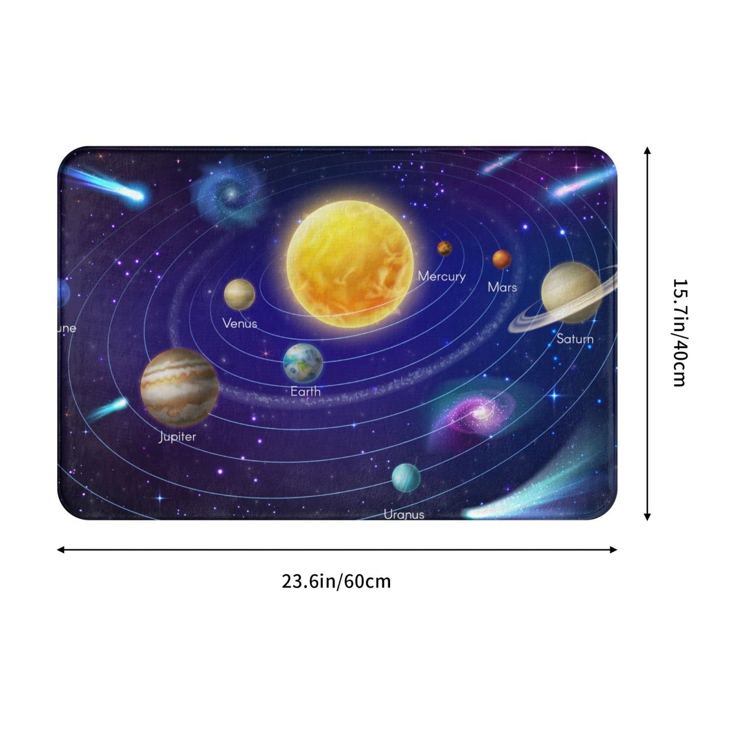 Bath Mat Space axy Planet Solar Sun Bathroom Rug Non for Shower Soft Memory Foam 15.7 x 23.6 Inch Small Carpet Floor Runner Washable