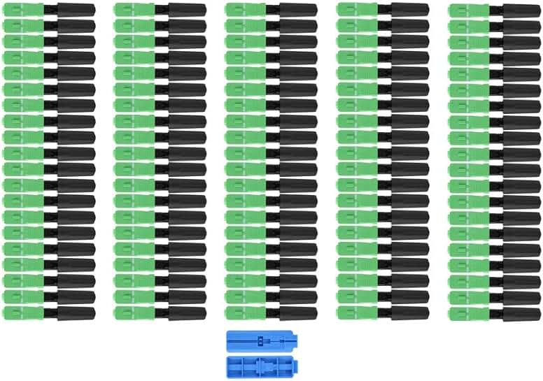 100-Pack SC/APC Fiber Optic Quick Connectors