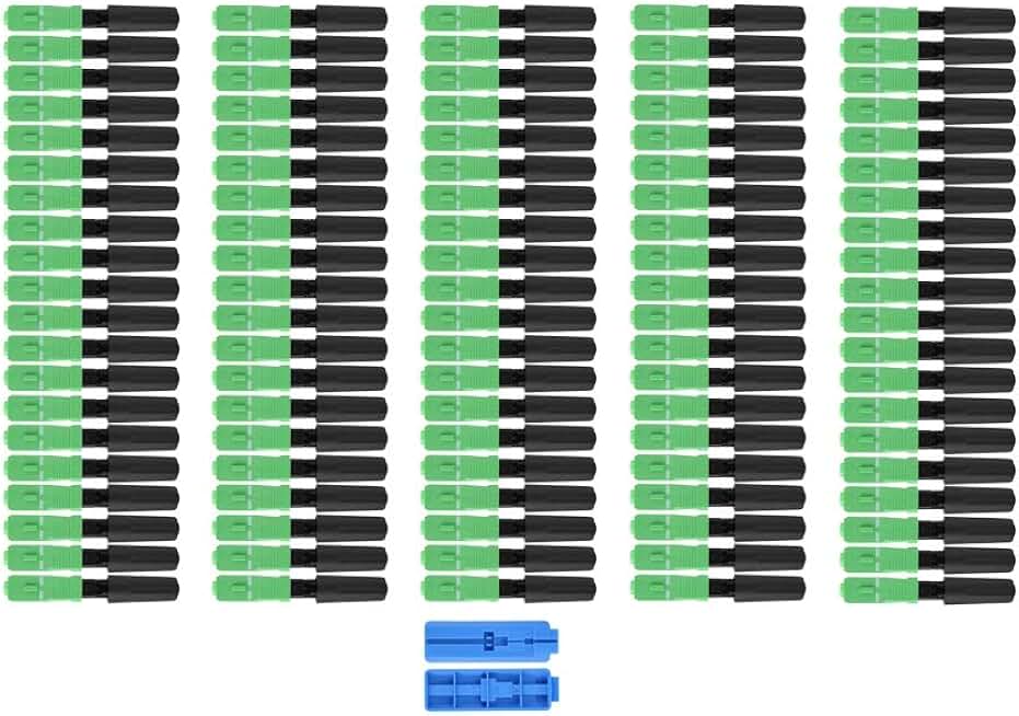 100-Pack SC/APC Fiber Optic Quick Connectors