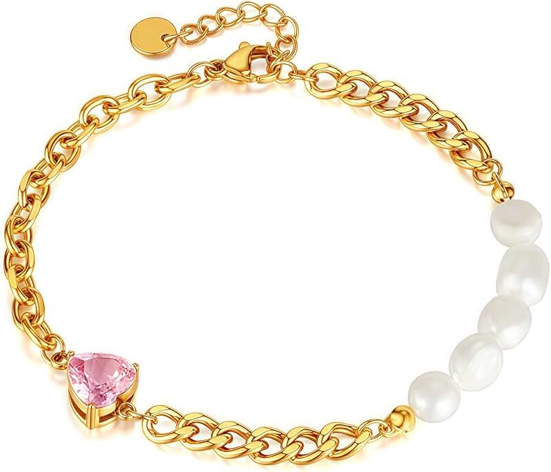 Dainty Pearl and Flower Stainless Steel Bracelet for Women