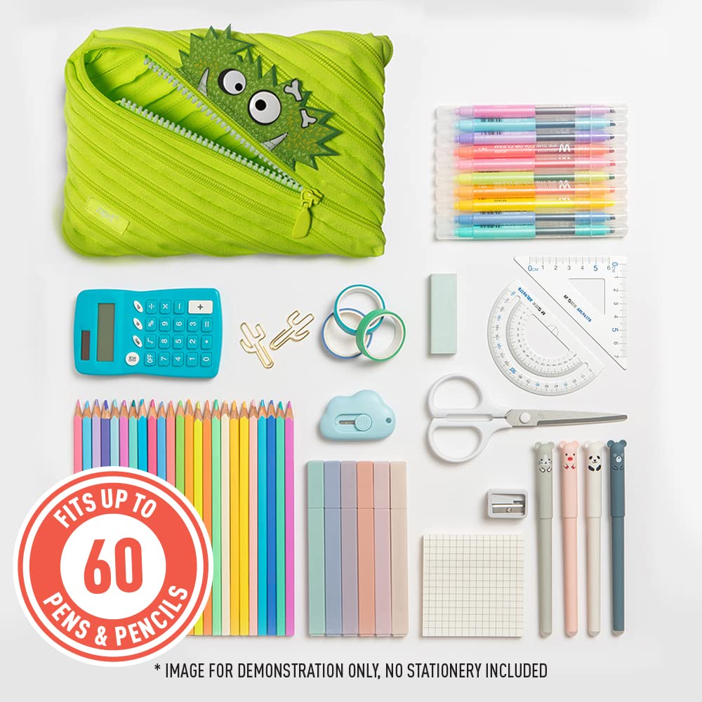 Large Green Monster Pencil Case for Kids