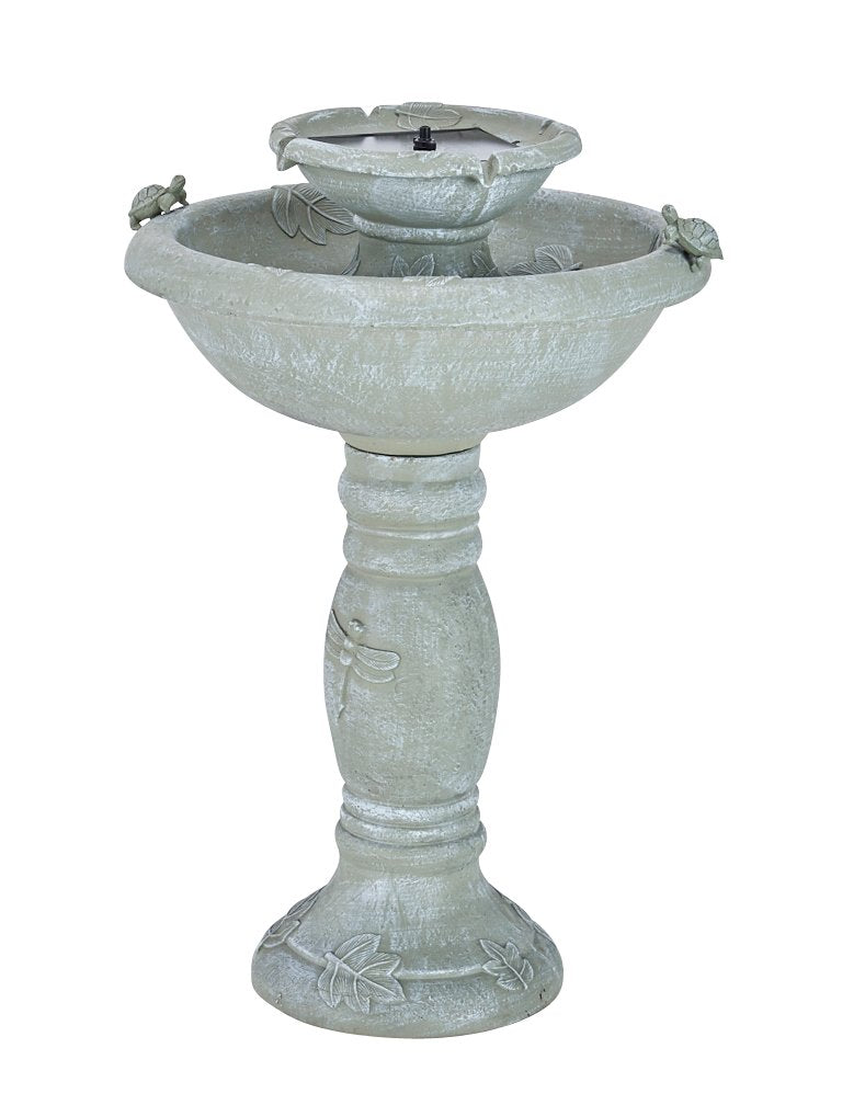 34222RM1 Gray Weathered Stone Country Gardens 2-Tier On-Demand Fountain, Designed for Low Maintenance and Requires No Wiring or Operating Costs,Medium