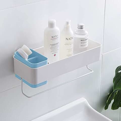 Adhesive Bathroom Mirror Shelf with Basket