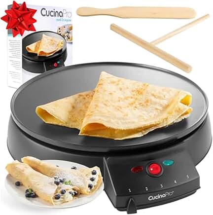 12-inch Non-Stick Electric Griddle and Crepe Maker
