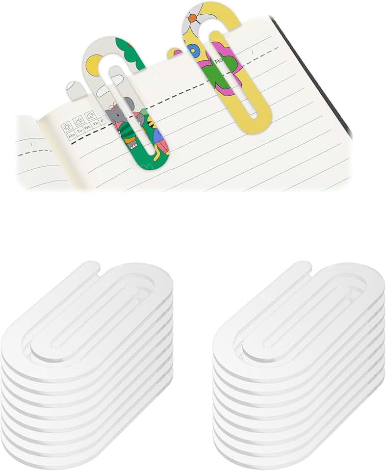12 Acrylic Paper Clips for DIY and Office Use