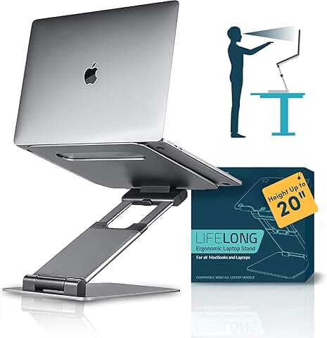 Adjustable Laptop Stand for Desk, Up to 20 Inches