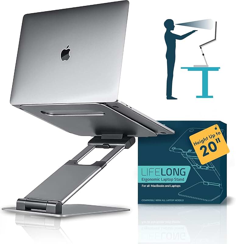 Adjustable Laptop Stand for Desk, Up to 20 Inches