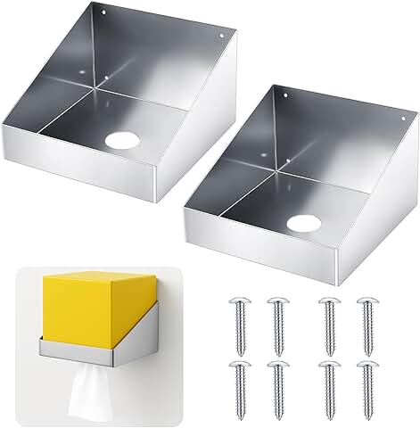 Set of 2 Wall Mount Aluminum Rag Dispensers