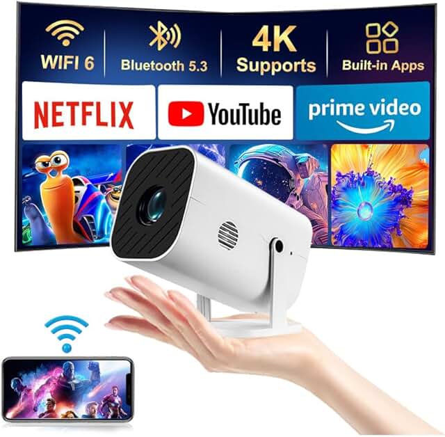 Portable 1080P Mini Projector with WiFi and Bluetooth