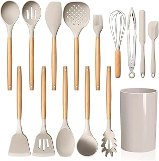 15-Piece Silicone Kitchen Utensil Set with Holder
