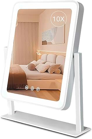 Lighted Makeup Mirror with 3 Lighting Modes and 10X Magnification