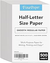 500 Sheets of Bright White Half Letter Paper