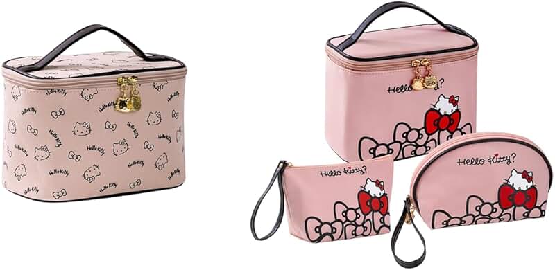 Large Pink Waterproof Travel Makeup Bag with Brush Holder