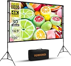 100-inch Portable Indoor/Outdoor Projector Screen with Stand