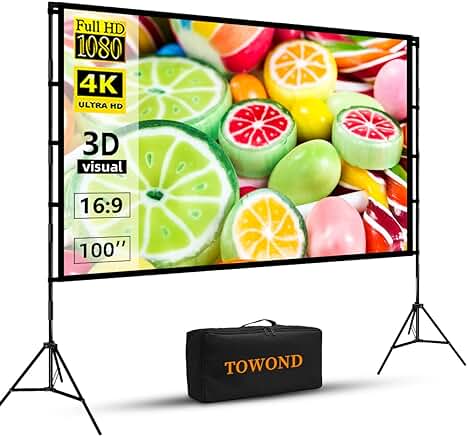 100-inch Portable Indoor/Outdoor Projector Screen with Stand