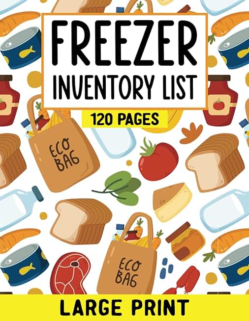 Freezer Inventory List and Tracker Log Book