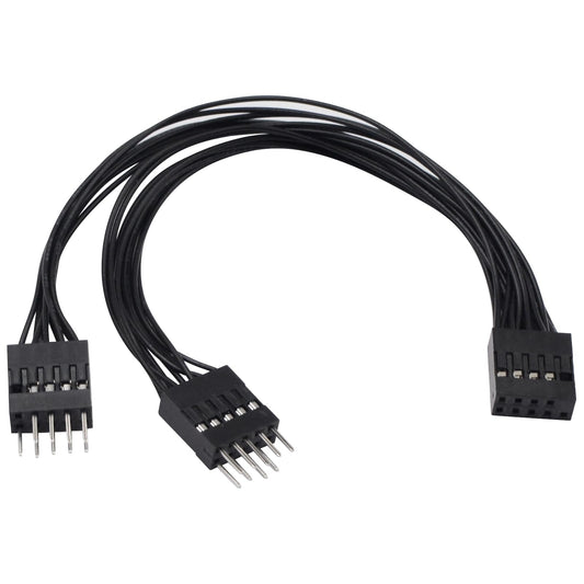 USB Splitter Cable, 5 Inch, 2.0, 9Pin Female to Dual 9Pin Male
