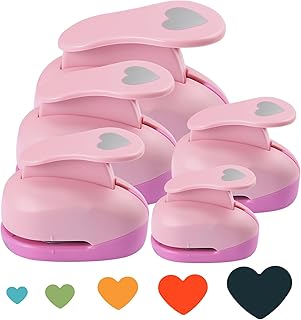Set of five heart paper punches in various sizes