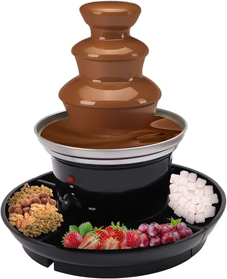 Three-Tier Electric Chocolate Fountain with Fruit Plate