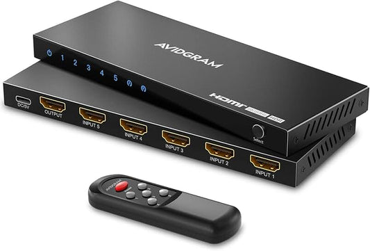 8K HDMI switch 5 inputs 1 output with remote