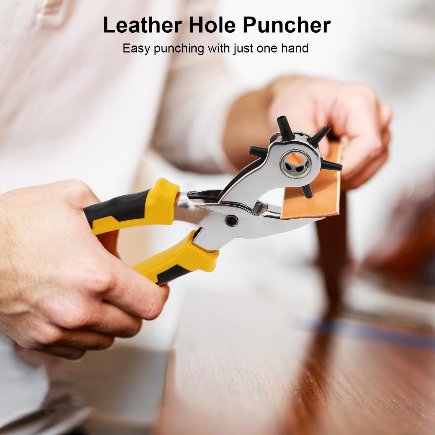 Leather Belt Hole Punch Pliers Set with 100 Letters and Presses
