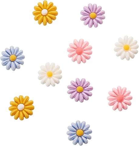 200 Pcs Colorful Daisy and Sunflower Flatback Beads