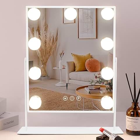 Lighted Vanity Mirror with Detachable Magnification