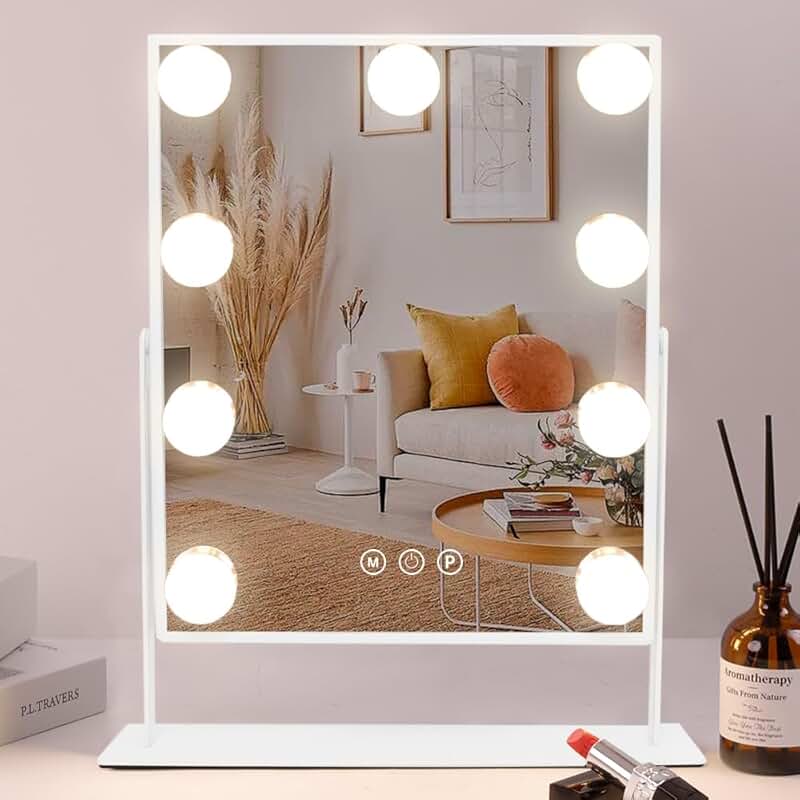 Lighted Vanity Mirror with Detachable Magnification