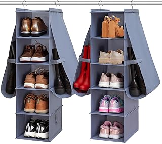 10-Shelf Hanging Shoe and Boot Organizer for Closet