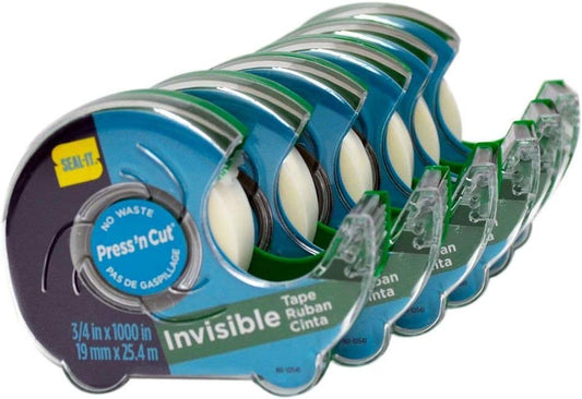White stationery tape, 3/4 x 1000 inches, 6 rolls