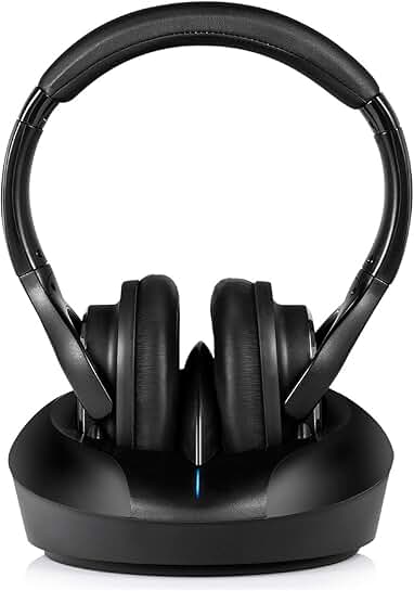 Wireless Over-Ear TV Headphones with Rechargeable Battery